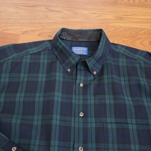 Pendleton Authentic Black Watch Tartan Wool Button Up Shirt Mens XXL Plaid Green - Picture 4 of 12